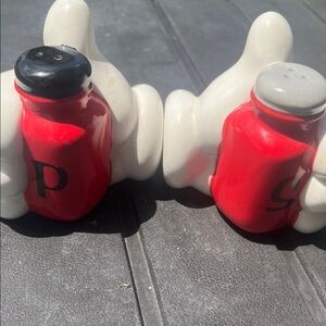 Disney White Glove & Red Salt and Pepper Shakers